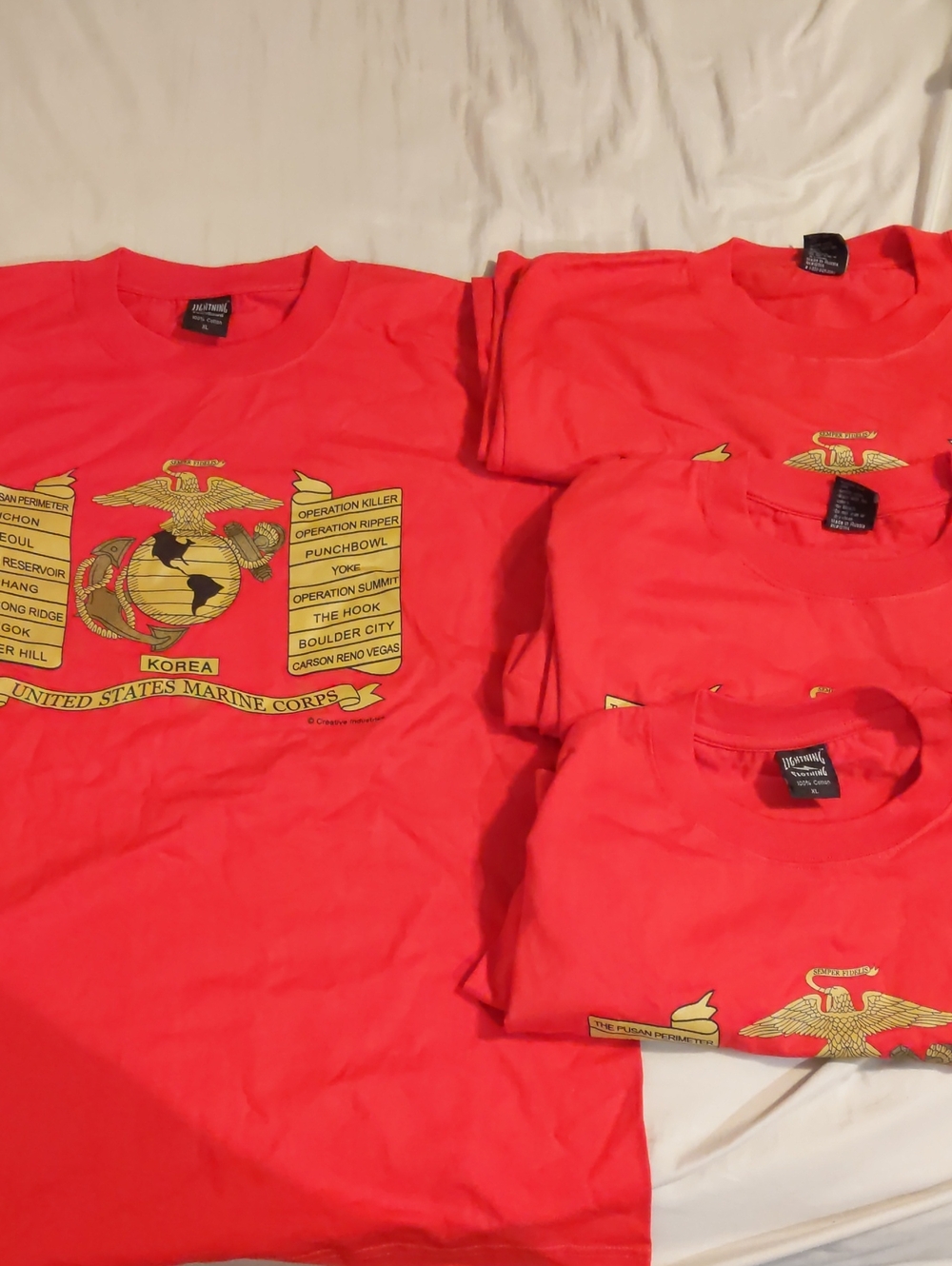 United States Marine Corps Mens XL Korea/Korean War Red T-shirt